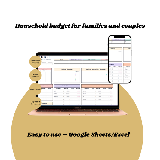 Budget Template for Excel &amp; Google Sheets (All Currencies)